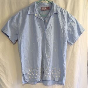 Premier Light Blue Embroidered Blouse